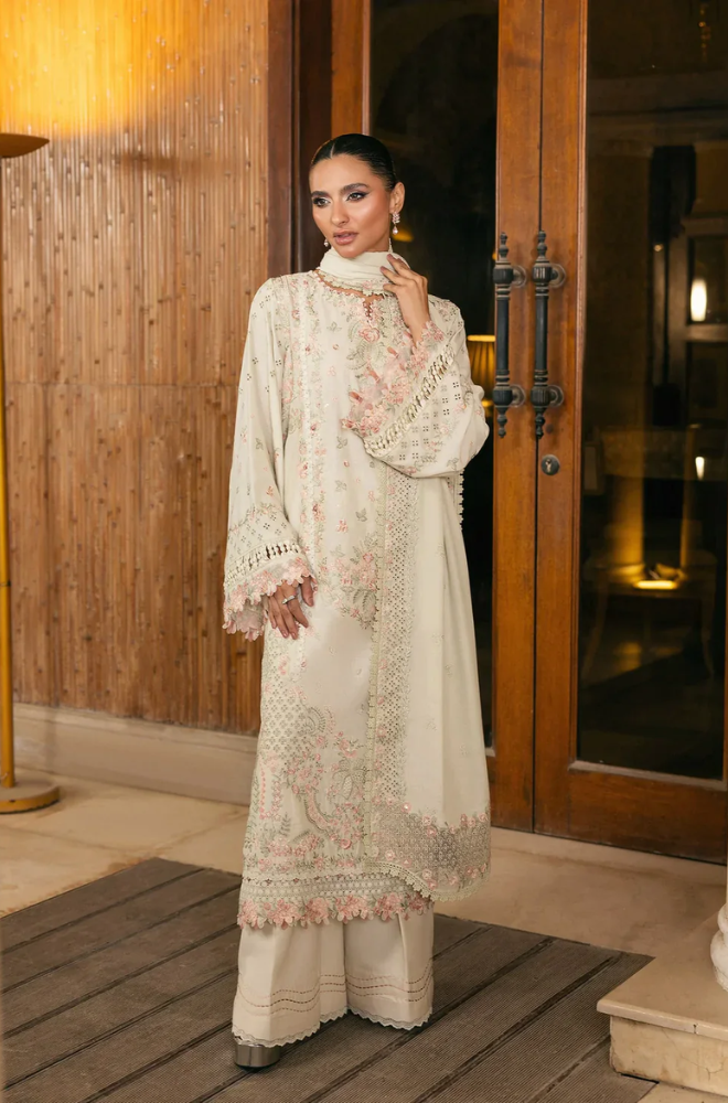 Elaf Premium - 3PC Unstitched Lawn Embroidered Suit - UA264