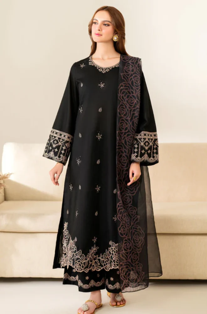 Garnet - 3PC Unstitched Lawn Embroidered Suit - UA289