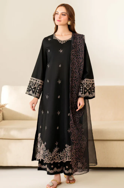 Garnet - 3PC Unstitched Lawn Embroidered Suit - UA289