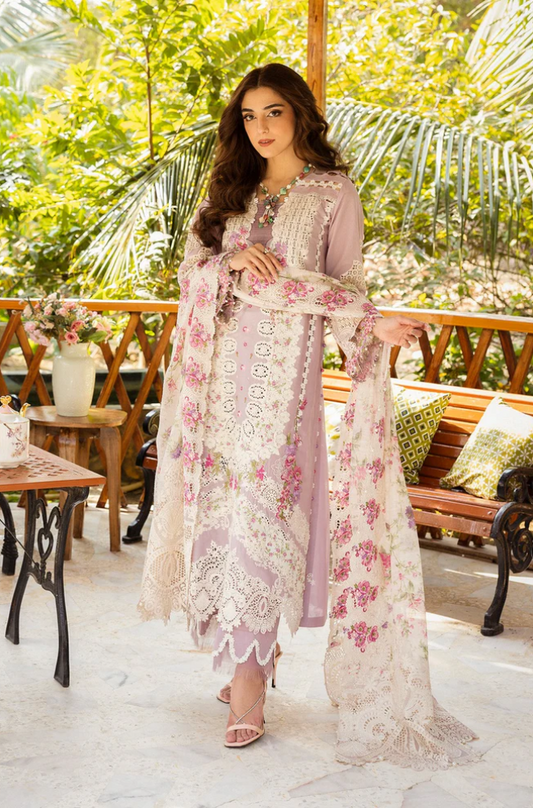 Elaf - Premium- 3PC Unstitched Dhanak Embroidered Suit - US103