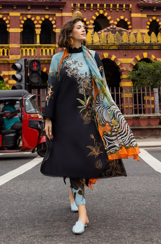 Ethnic - 3PC Lawn Digital Printed Suit (Unstitched) - UPHB0146