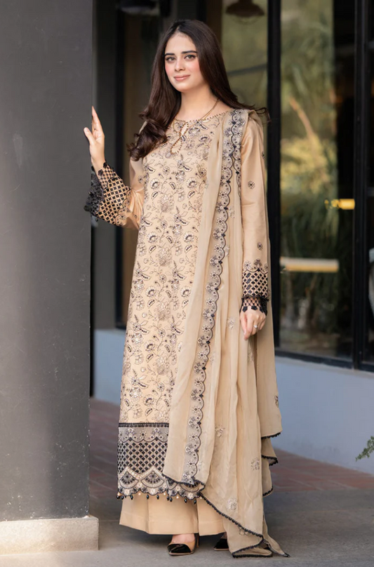 Imrozia - 3PC Unstitched Dhanak Embroidered Suit - US114