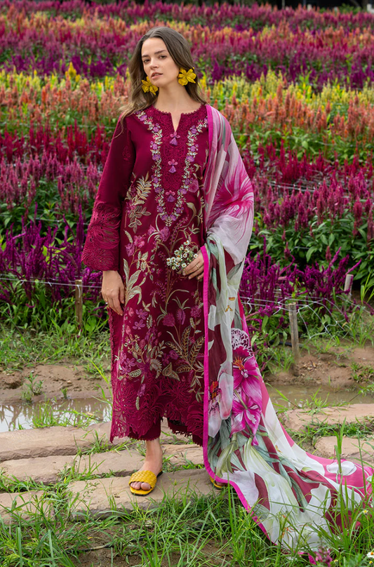 Mushq - 3PC Unstitched Lawn Embroidered Suit - UA309