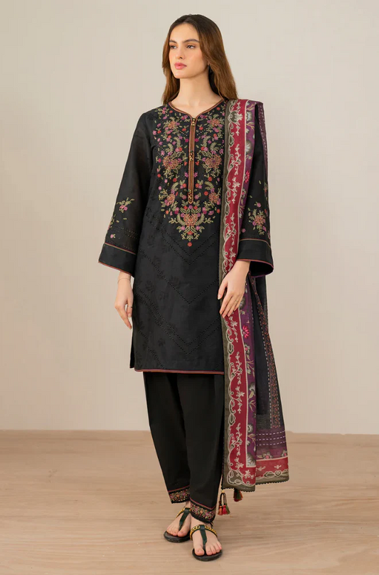 Maria B - 3PC Lawn ChickenKari Embroidered Suit - UPBF049