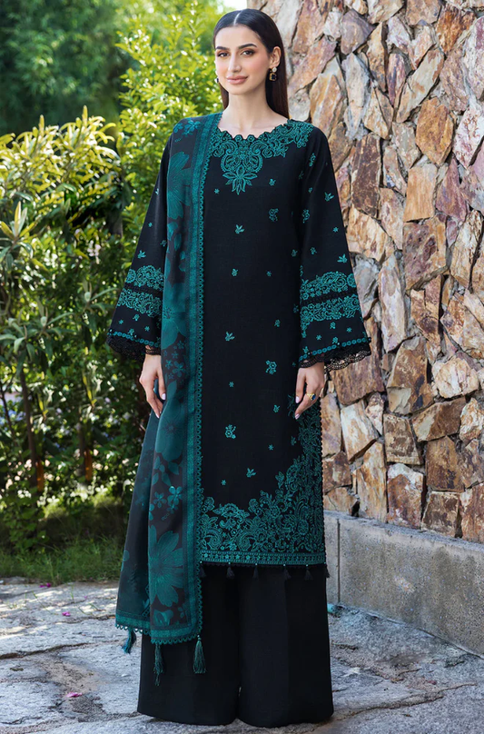 Batik - 3PC Unstitched Lawn Embroidered Suit - UA273