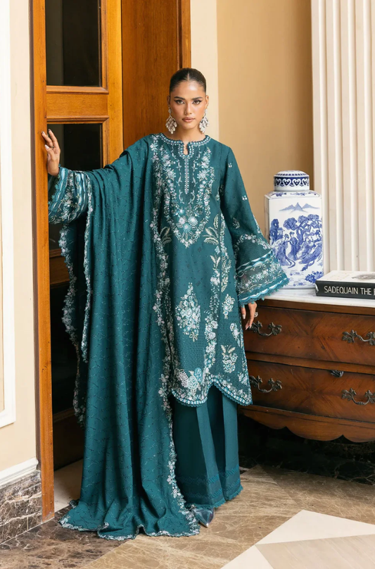 Sapphire - 3PC Unstitched Lawn Embroidered Suit - UA255