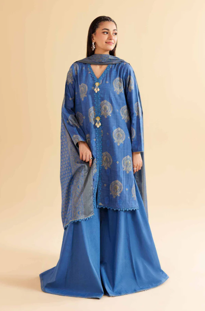 Nishat- 3PC Lawn Digital Printed Suit (Unstitched) - UH0175