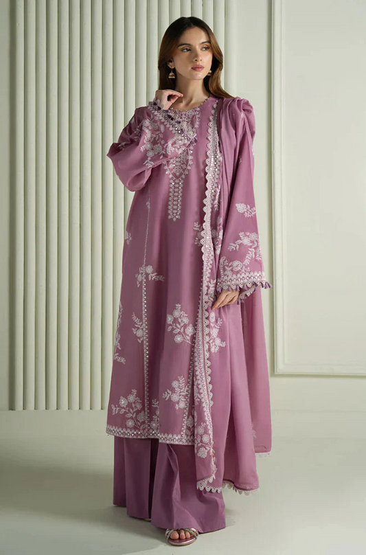 Cross Stitch - 3PC Dhanak Embroidered Suit (Unstitched) - UH218