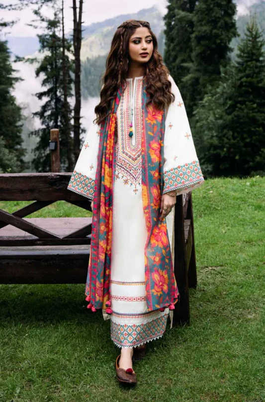 Sapphire - 3PC Lawn Embroidered Suit (Unstitched) -UPQS084