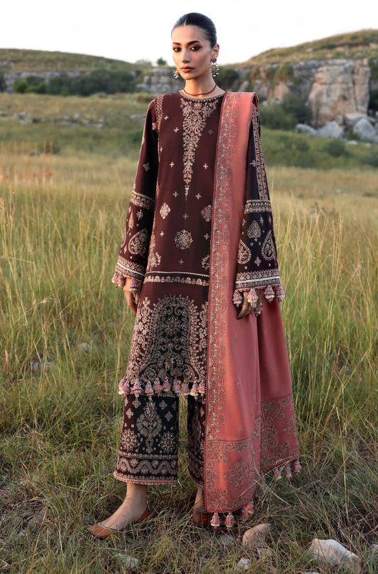 Hussain Rehar - 3PC Unstitched Lawn Embroidered Suit - UA246