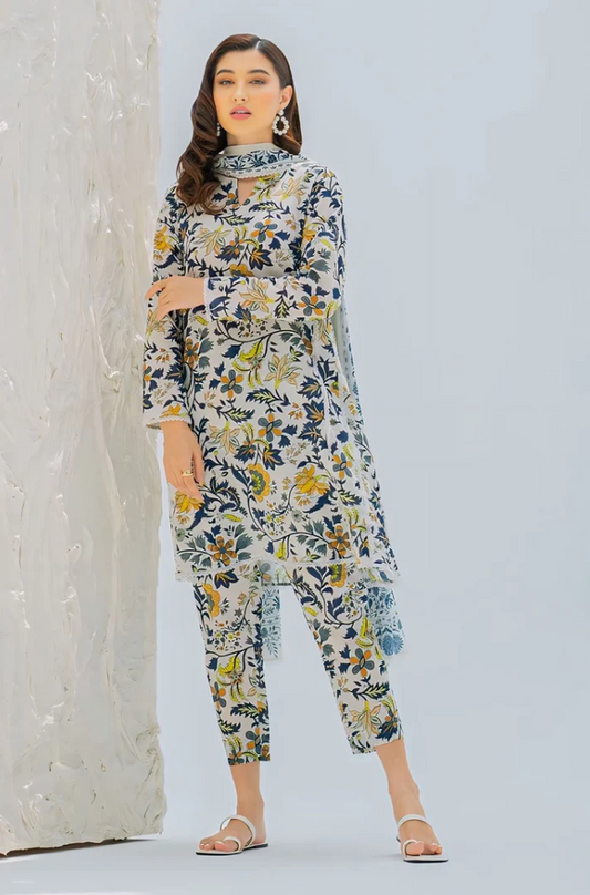 3 Piece- Lawn Digital Printed Suit(Unstitched) -UH0187