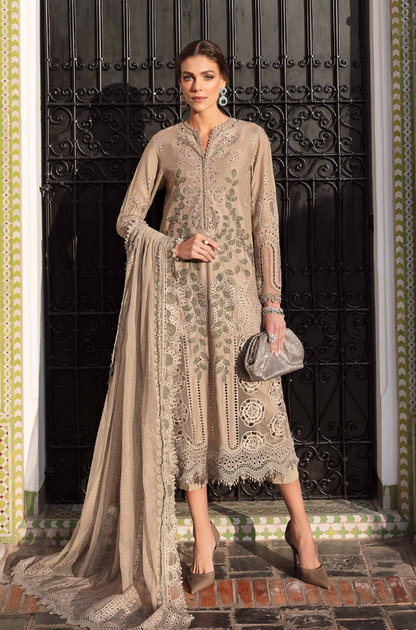 Maria.B - 3PC Lawn Embroidered Suit (Unstitched) - UPJ0164