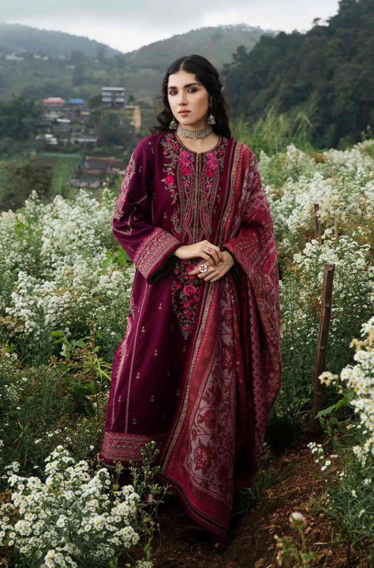 Zara Shahjahan - 3PC Unstitched Dhanak Embroidered Suit - US133