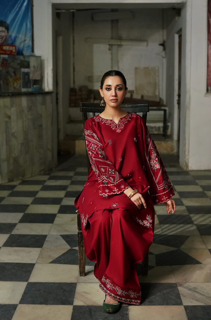 Urge - 2PC Dhanak Embroidered Suit (Unstitched) - UA221