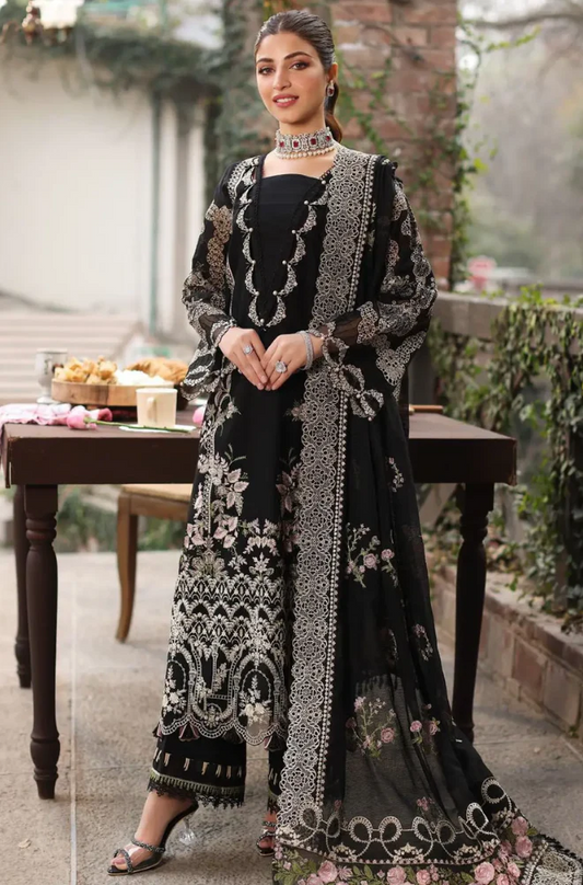 KAHF - 3PC Dhanak Embroidered Suit (Unstitched) - UH210