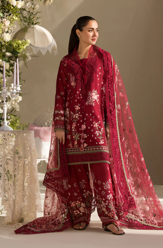 Sobia Nazir - 3PC Unstitched Lawn Embroidered Suit - UA251
