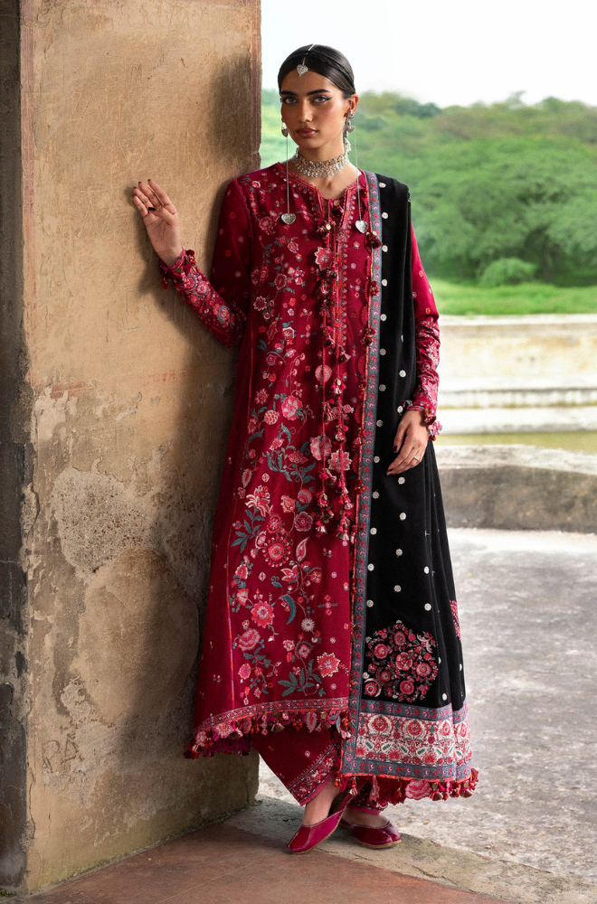 Hussain Rehar - 3PC Unstitched Lawn Embroidered Suit - UA241