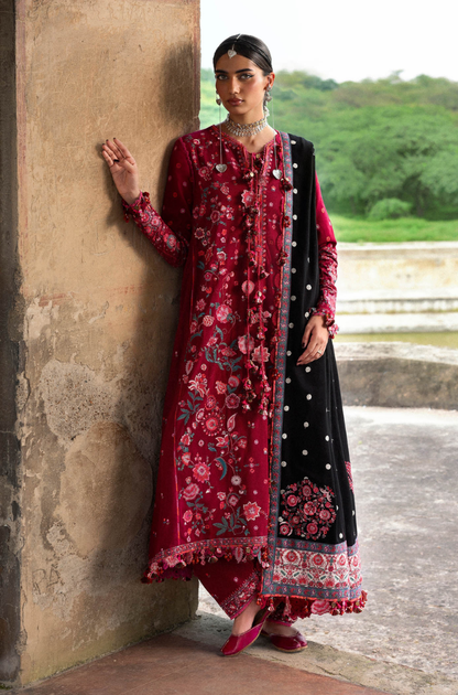 Hussain Rehar - 3PC Unstitched Lawn Embroidered Suit - UA241