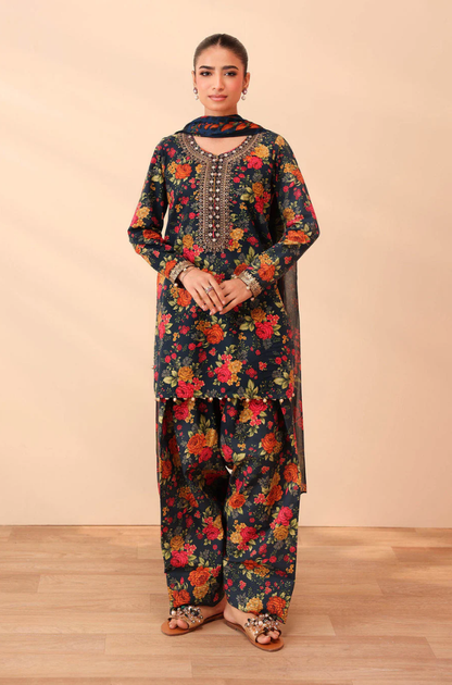 Maria B - 3PC Khaddar Digital Printed Suit (Unstitched) - UH304