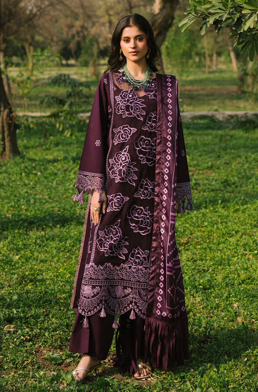 Mahnur - 3PC Unstitched Dhanak Embroidered Suit - US118