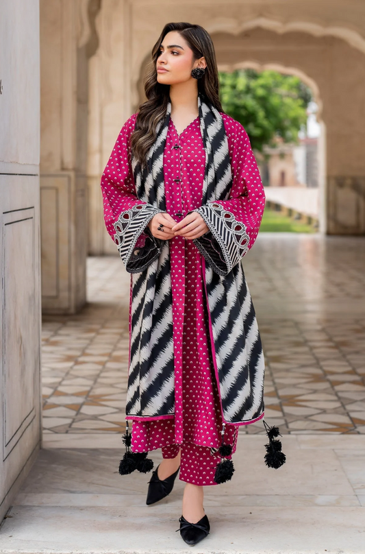 Baroque - 3PC- Lawn Digital Printed Suit(Unstitched) -UH0186
