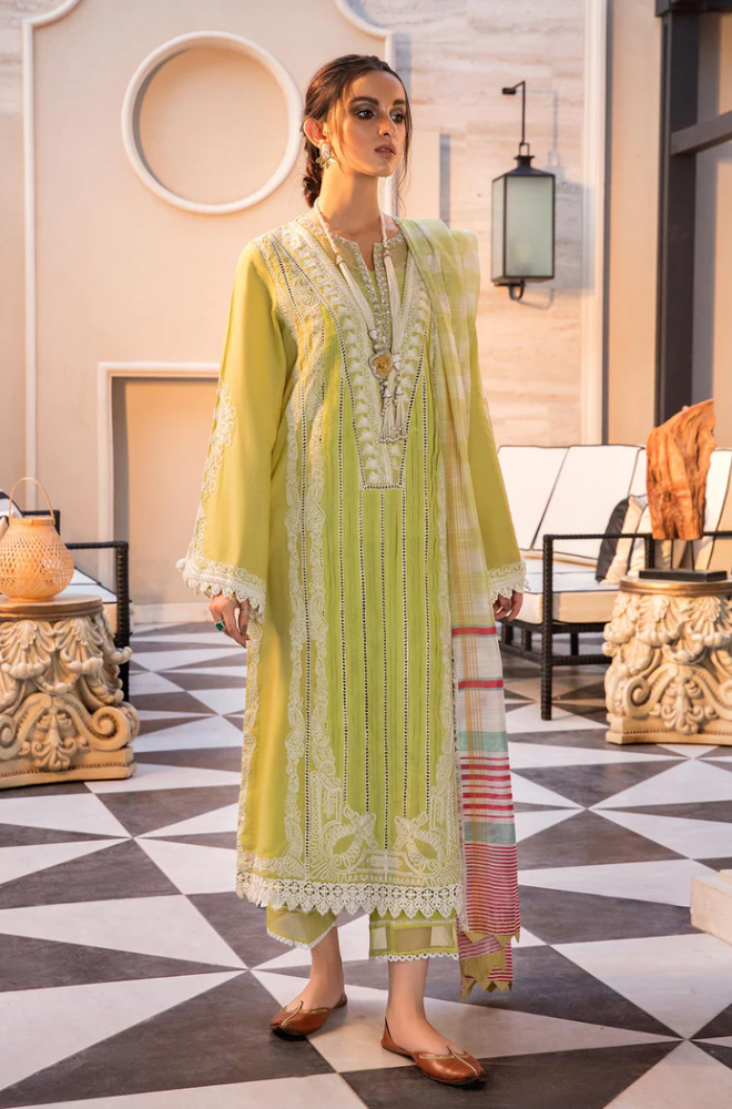 Crimson  - 3PC Unstitched Lawn Embroidered Suit - UA237