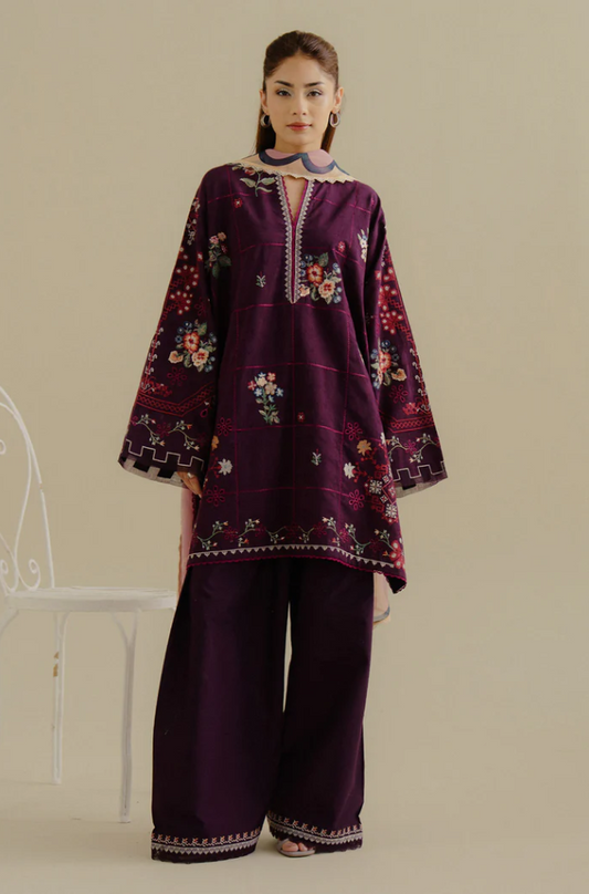 Zara Shahjahan - 3PC Unstitched Dhanak Embroidered Suit - US130