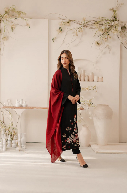Sobia Nazir - 3PC Unstitched Dhanak Embroidered Suit - US122