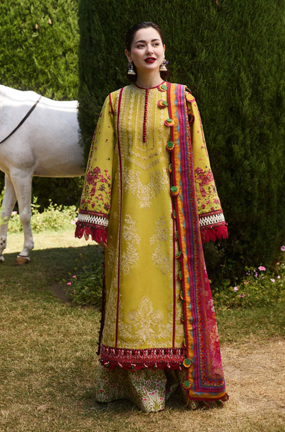 Hussain Rehar - 3PC Dhanak Embroidered Suit (Unstitched) - UH262