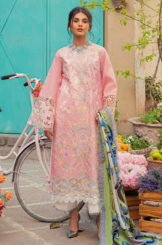 Mushq - 3PC Unstitched Lawn Embroidered Suit - UA270