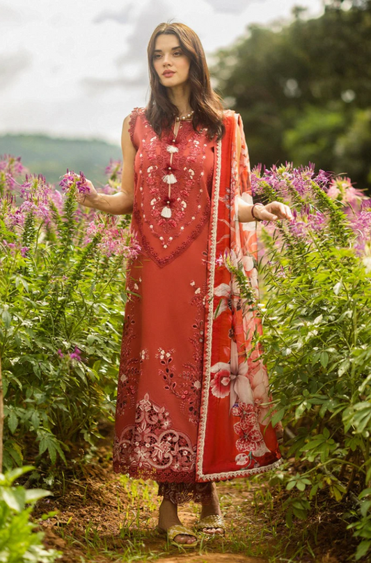 MUSHQ - 3PC Lawn ChickenKari Embroidered Suit (Unstitched) -UPMS103
