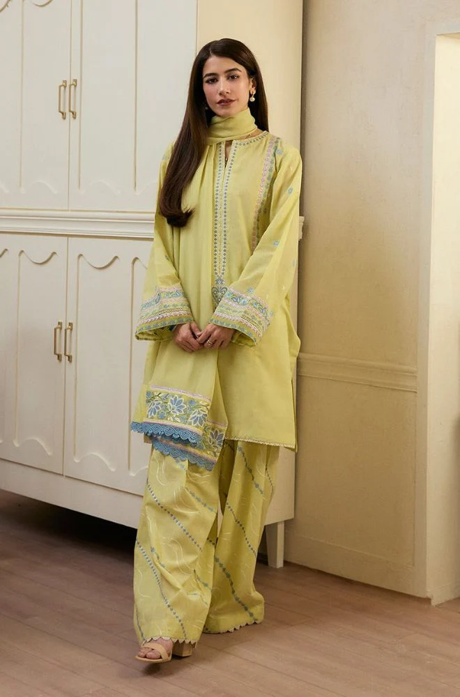 Coco By Zara Shahjahan - 3PC Lawn Embroidered Dress (Unstitched) -UPH0179