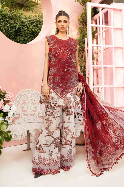 Maria B - 3PC Printed Banadora Lawn Suit (Unstitched) - UH0166