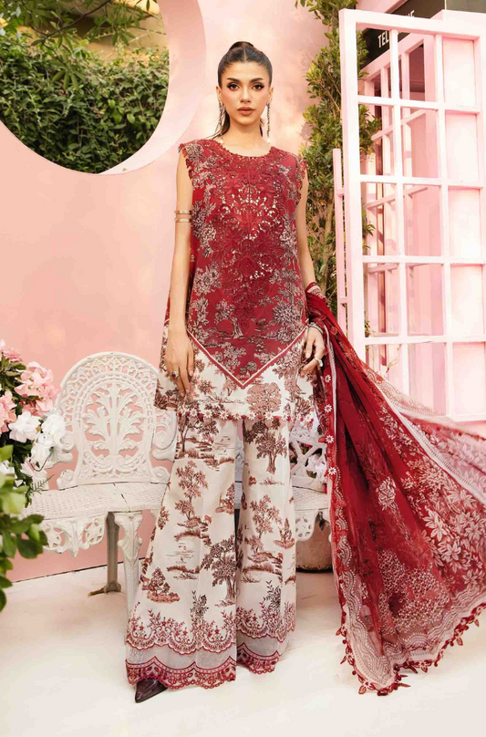Maria B - 3PC Printed Banadora Lawn Suit (Unstitched) - UH0166