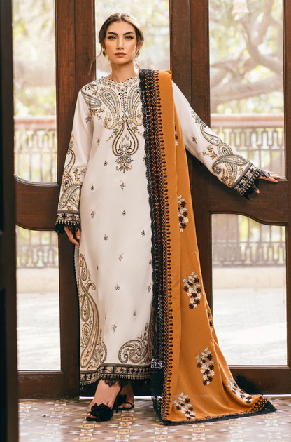Mushq - 3PC Unstitched Dhanak Embroidered Suit - US131