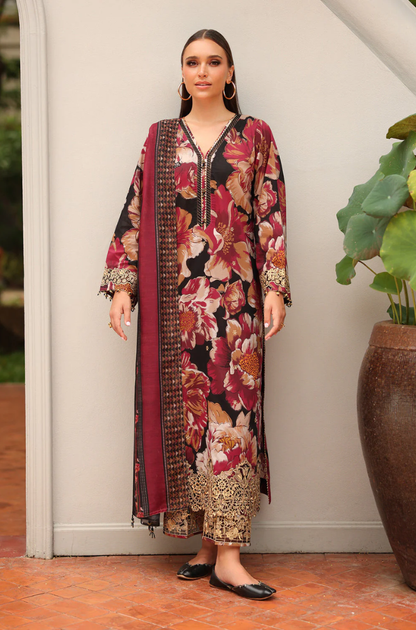Baroque- 3PC Khaddar Digital Printed Suit (Unstitched) - UH306