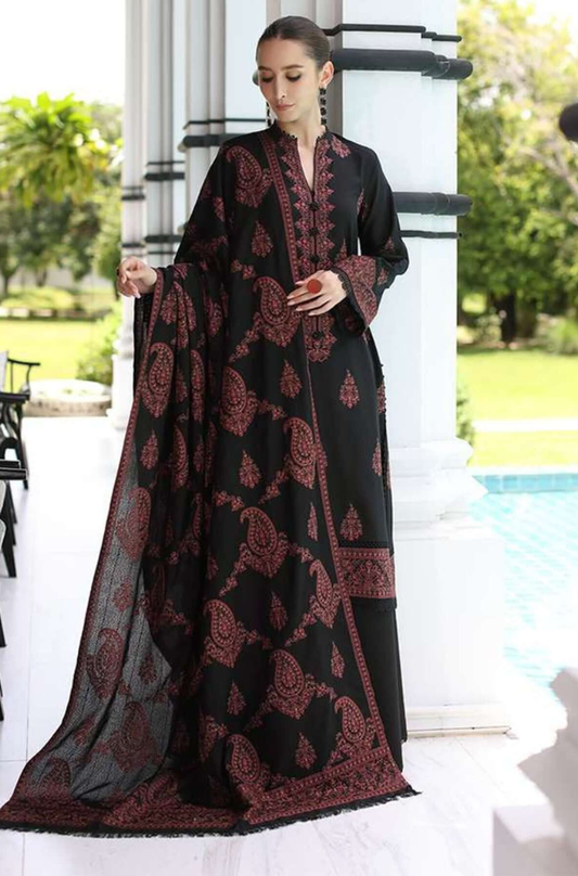 Bareeze - 3PC Unstitched Dhanak Embroidered Suit - UH240