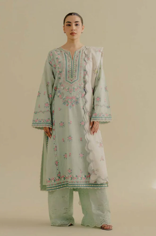 Bareeze - 3PC Unstitched Lawn Embroidered Suit - UA256
