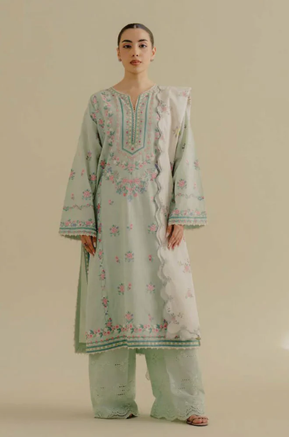 Bareeze - 3PC Unstitched Lawn Embroidered Suit - UA256