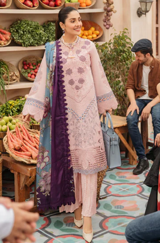 Mushq - 3PC Unstitched Lawn Embroidered Suit - UA288