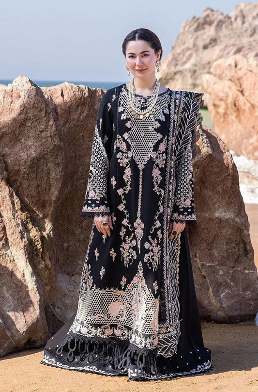 Qalamkar - 3PC Lawn Embroidered Suit (Unstitched) -UPFS085