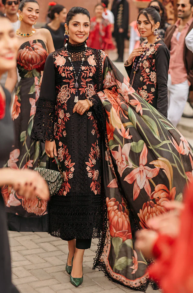 Mushq - 3PC Unstitched Lawn Embroidered Suit - UA250