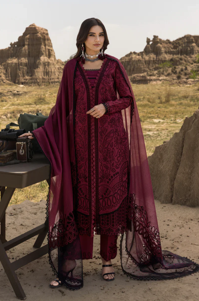 Rang Rasiya - 3PC Unstitched Lawn Embroidered Suit - UA262