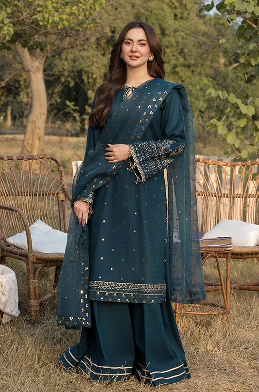 Allys - 3PC Lawn Sequence with Embroidered suit (Unstitched) - UPFS065