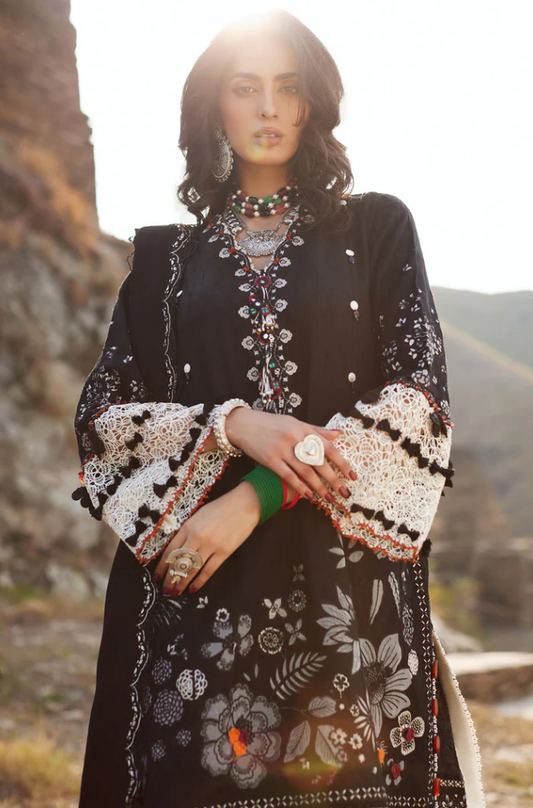 Elan- 3PC Unstitched Dhanak Embroidered Suit - US106