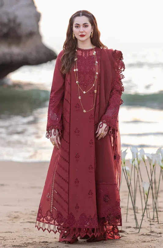 Qalamkar - 3PC Lawn ChickenKari Embroidered Suit (Unstitched) -UPFS090