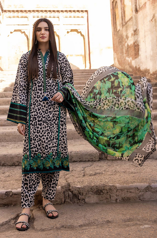 Charizma - 3PC Lawn Digital Printed Suit (Unstitched) - UH0185