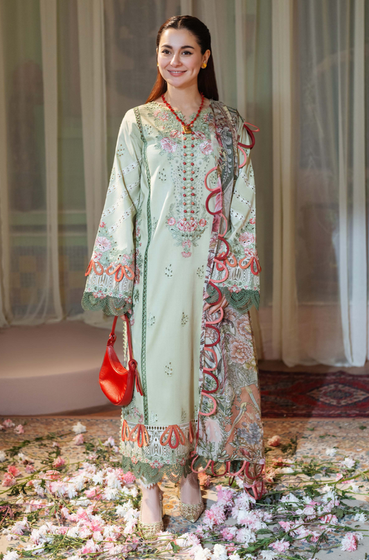Jade  - 3PC Unstitched Dhanak Embroidered Suit - US141