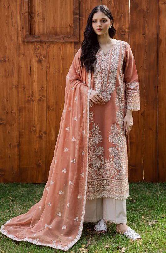 Batik - 3PC Unstitched Lawn Embroidered Suit - UA272