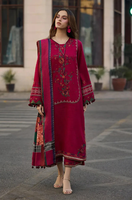 Charizma  - 3PC Unstitched Lawn Embroidered Suit - UA290